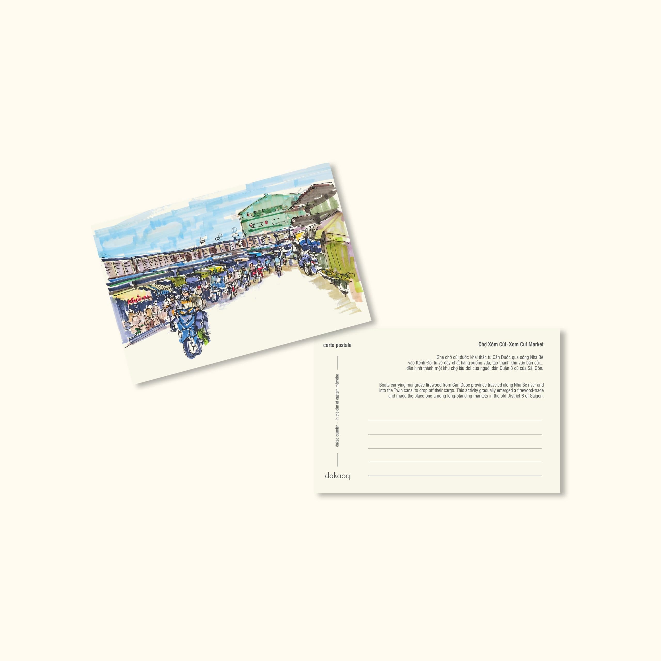 postcard - chợ Xóm Củi