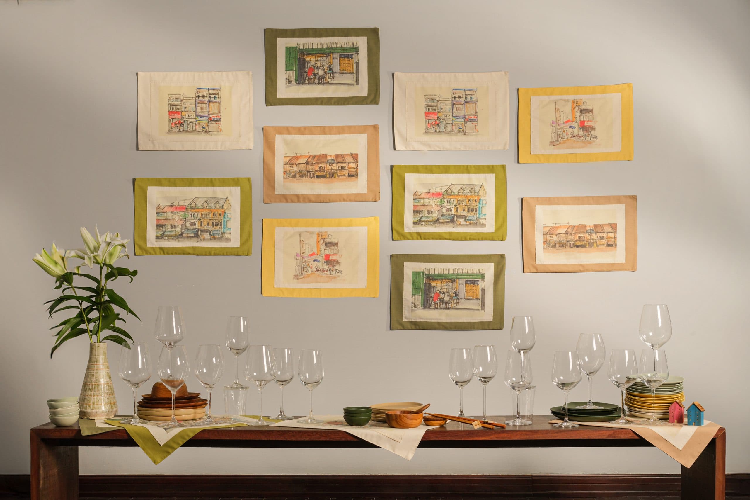 la ville placemat - Ha Noi in the rain