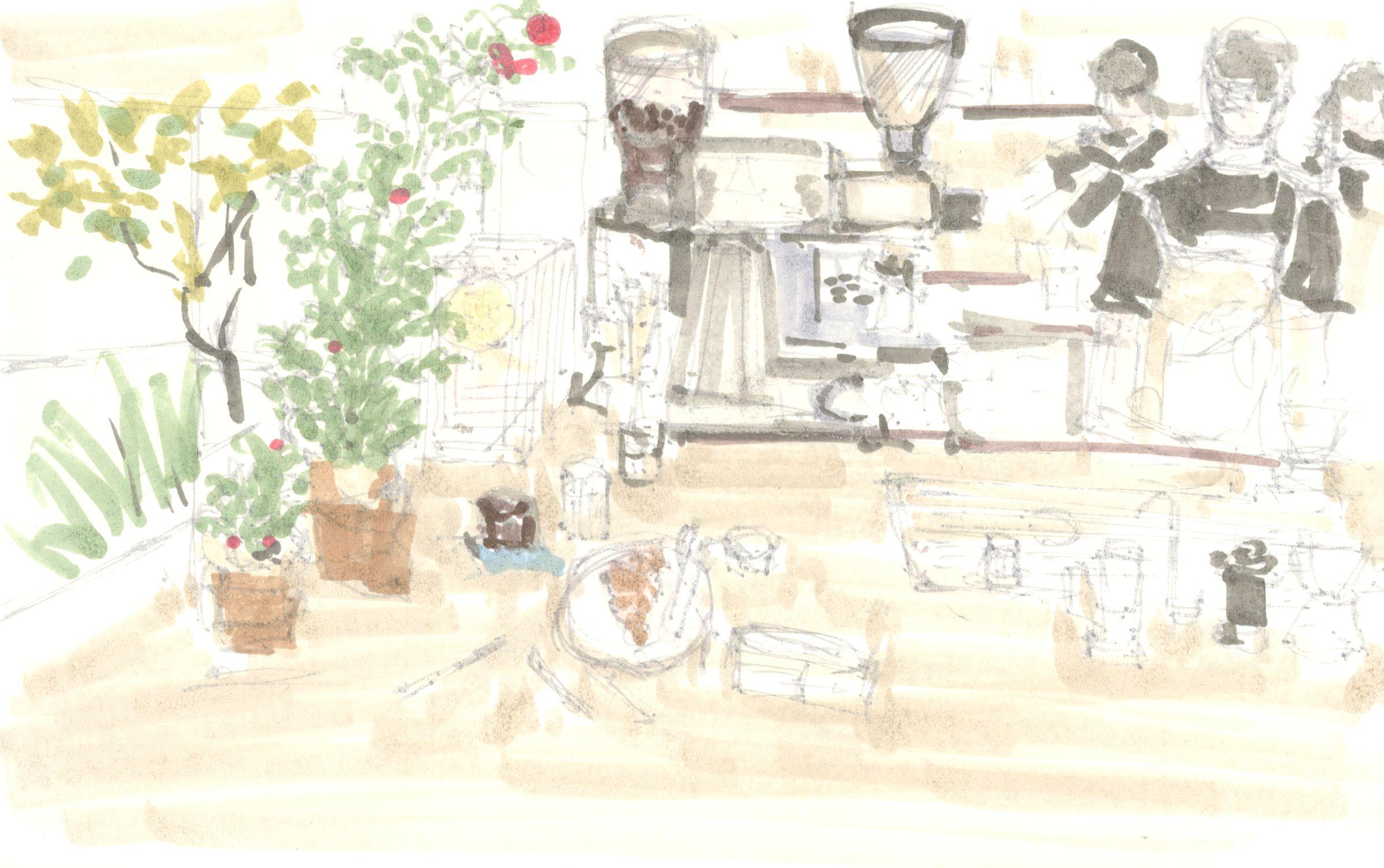 At the café